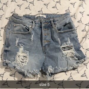 Distressed Denim Shorts